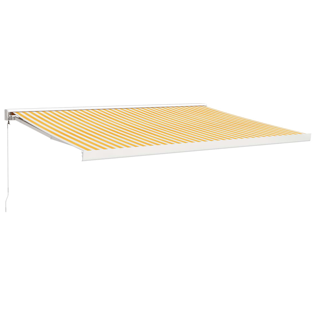 VidaXL Ausziehbare Markise 4x3 m Stoff und Aluminium Gelb und Weiß