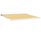 VidaXL Ausziehbare Markise 4x3 m Stoff und Aluminium Gelb und Weiß