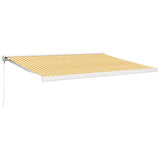 VidaXL Ausziehbare Markise 4,5 x 3 m, Stoff und Aluminium, Gelb und Weiß
