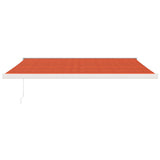 VidaXL Ausziehbare Markise 4x3 m Stoff und Aluminium Orange und Braun