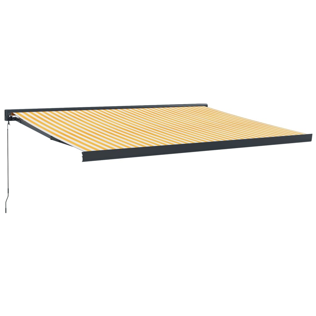 VidaXL Ausziehbare Markise 4x3 m Stoff und Aluminium Gelb und Weiß