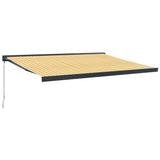 VidaXL Ausziehbare Markise 4,5 x 3 m, Stoff und Aluminium, Gelb und Weiß