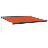 VidaXL Ausziehbare Markise 4,5x3 m Stoff und Aluminium Orange und Braun