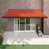 VidaXL Ausziehbare Markise 4,5x3 m Stoff und Aluminium Orange und Braun