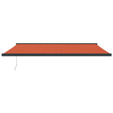 VidaXL Ausziehbare Markise 5x3 m Stoff und Aluminium Orange und Braun