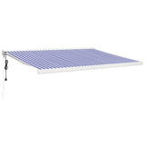 VidaXL Ausziehbare Markise 4x3 m Stoff und Aluminium Blau und Weiß