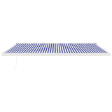 VidaXL Ausziehbare Markise 5x3 m Stoff und Aluminium Blau und Weiß