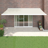 VidaXL Ausziehbare Markise 5x3 m Stoff und Aluminium Creme