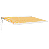 VidaXL Ausziehbare Markise 4x3 m Stoff und Aluminium Gelb und Weiß