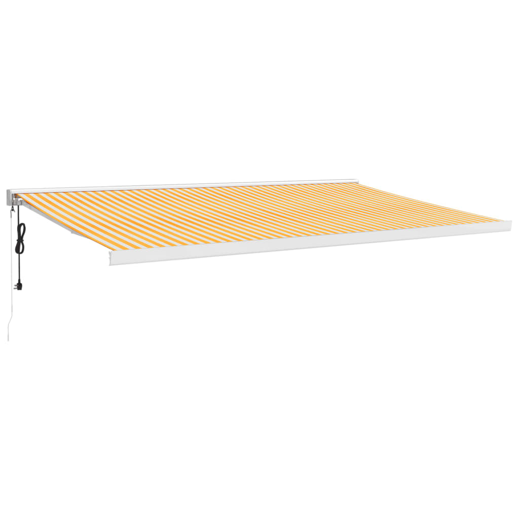 VidaXL Ausziehbare Markise 5x3 m Stoff und Aluminium Gelb und Weiß