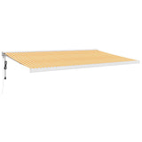 VidaXL Ausziehbare Markise 5x3 m Stoff und Aluminium Gelb und Weiß