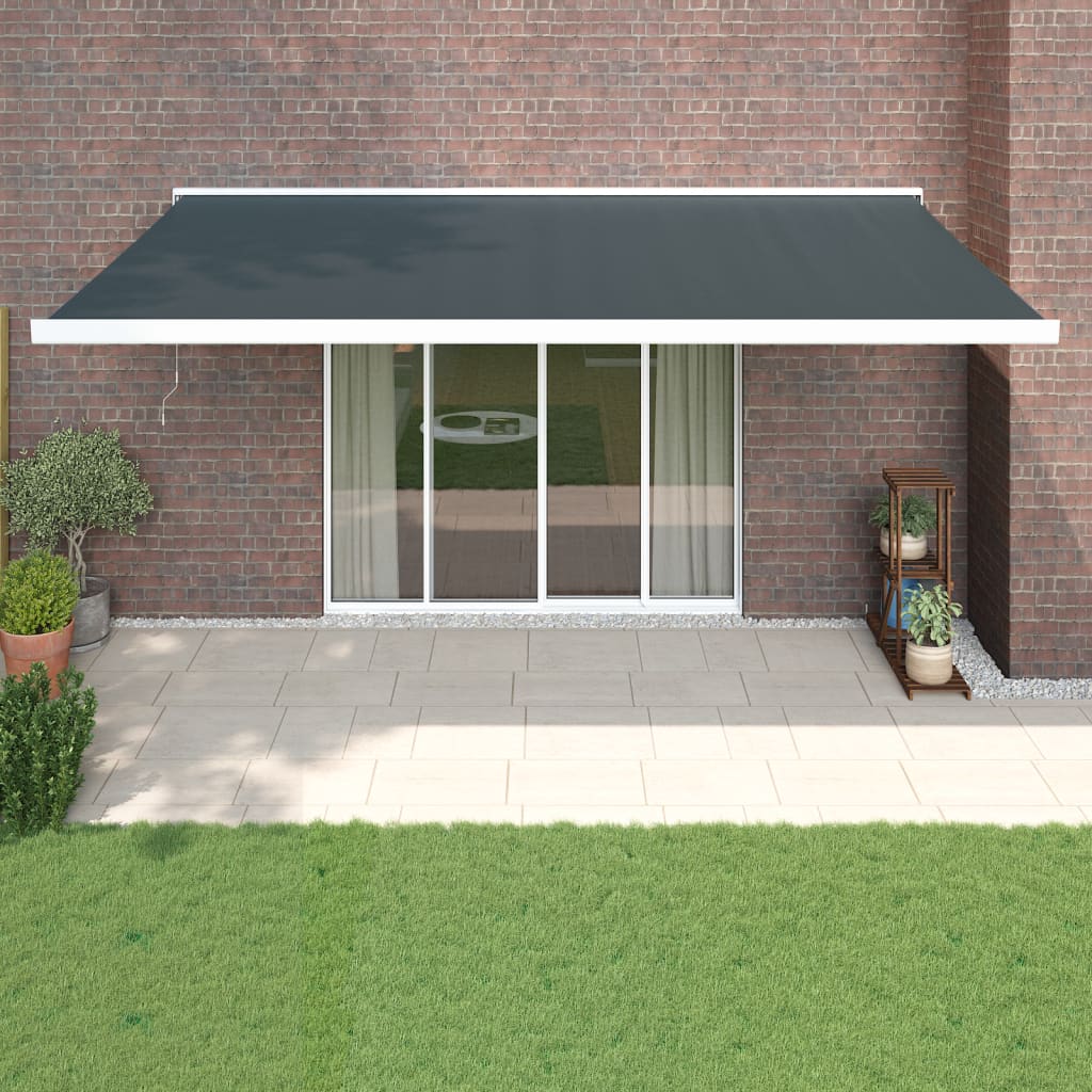 VidaXL Ausziehbare Markise 5x3 m Stoff und Aluminium Anthrazit