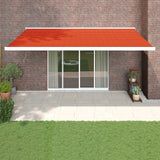 VidaXL Ausziehbare Markise 5x3 m Stoff und Aluminium Orange und Braun