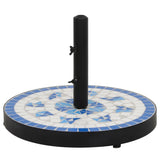 VidaXL Sonnenschirmständer rund 12 kg blau und weiß