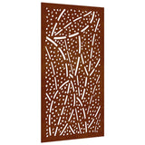 Vidaxxl Wanddekoration Gartenblattdesign 105x55 cm Cortenstahl