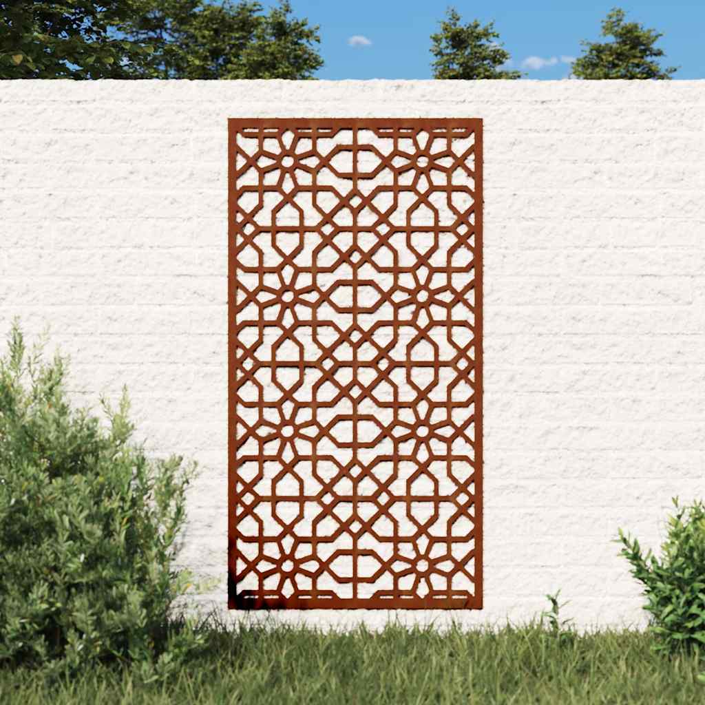 Vidaxl wanddecoratie tuin moors ontwerp 105x55 cm cortenstaal