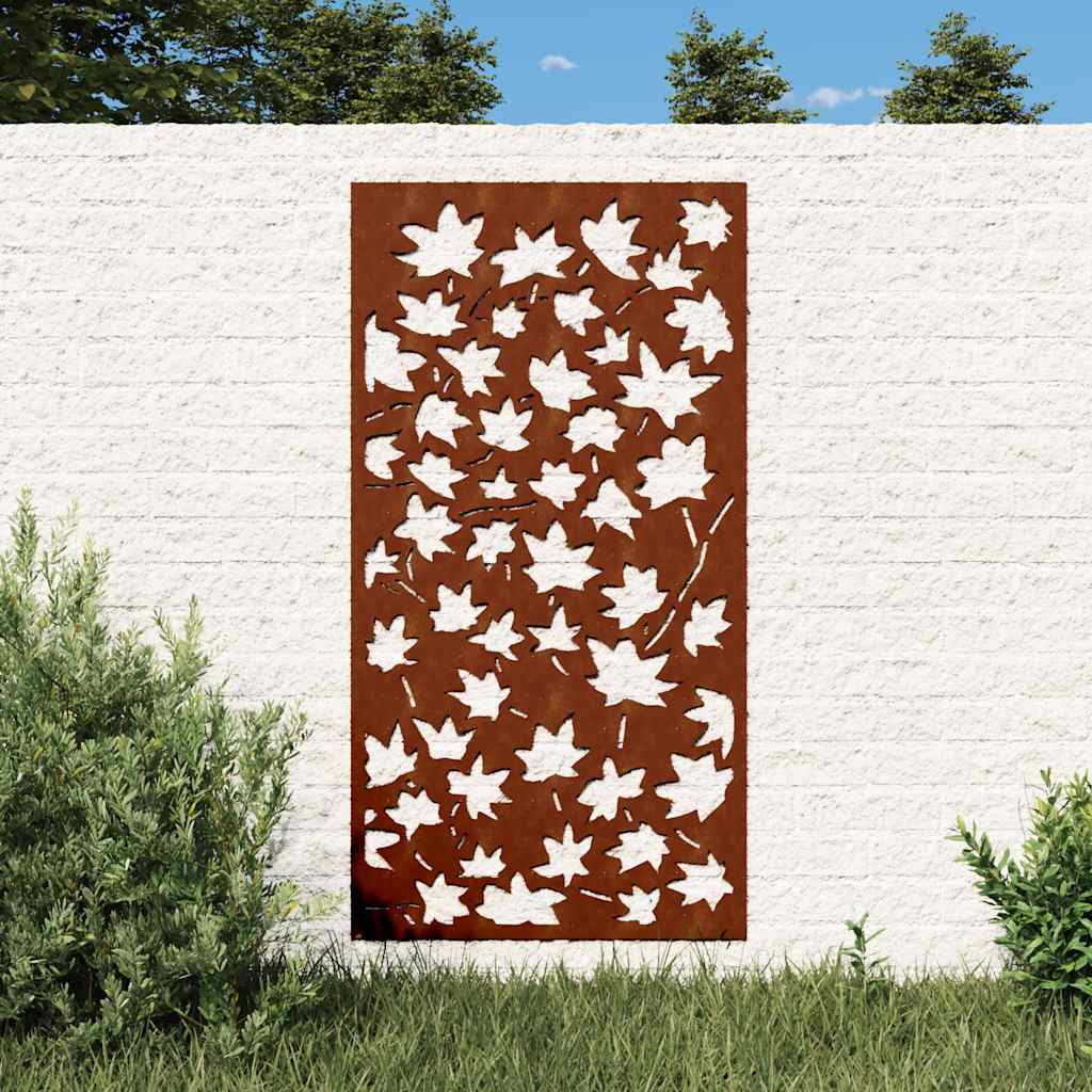 Vidaxx Wanddekoration Garten Ahornblatt Design 105x55 cm Cortenstahl