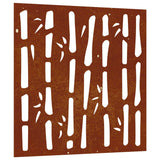 Vidaxxl Wanddekoration Garten Bambus Design 55x55 cm Cortenstahl