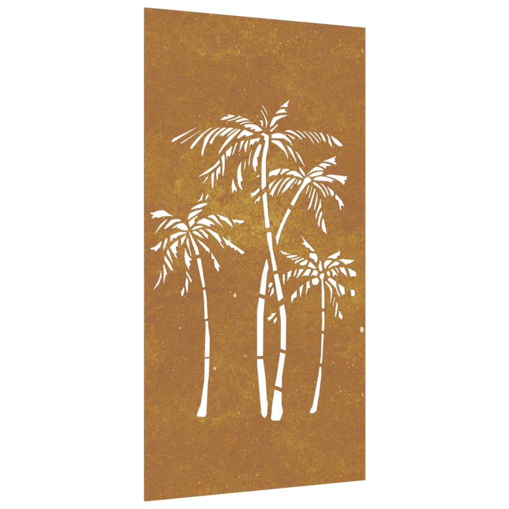 BIDAXL Väggdekoration Garden Palm Tree Design 105x55 cm Cortenstaal