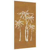 BIDAXL Väggdekoration Garden Palm Tree Design 105x55 cm Cortenstaal