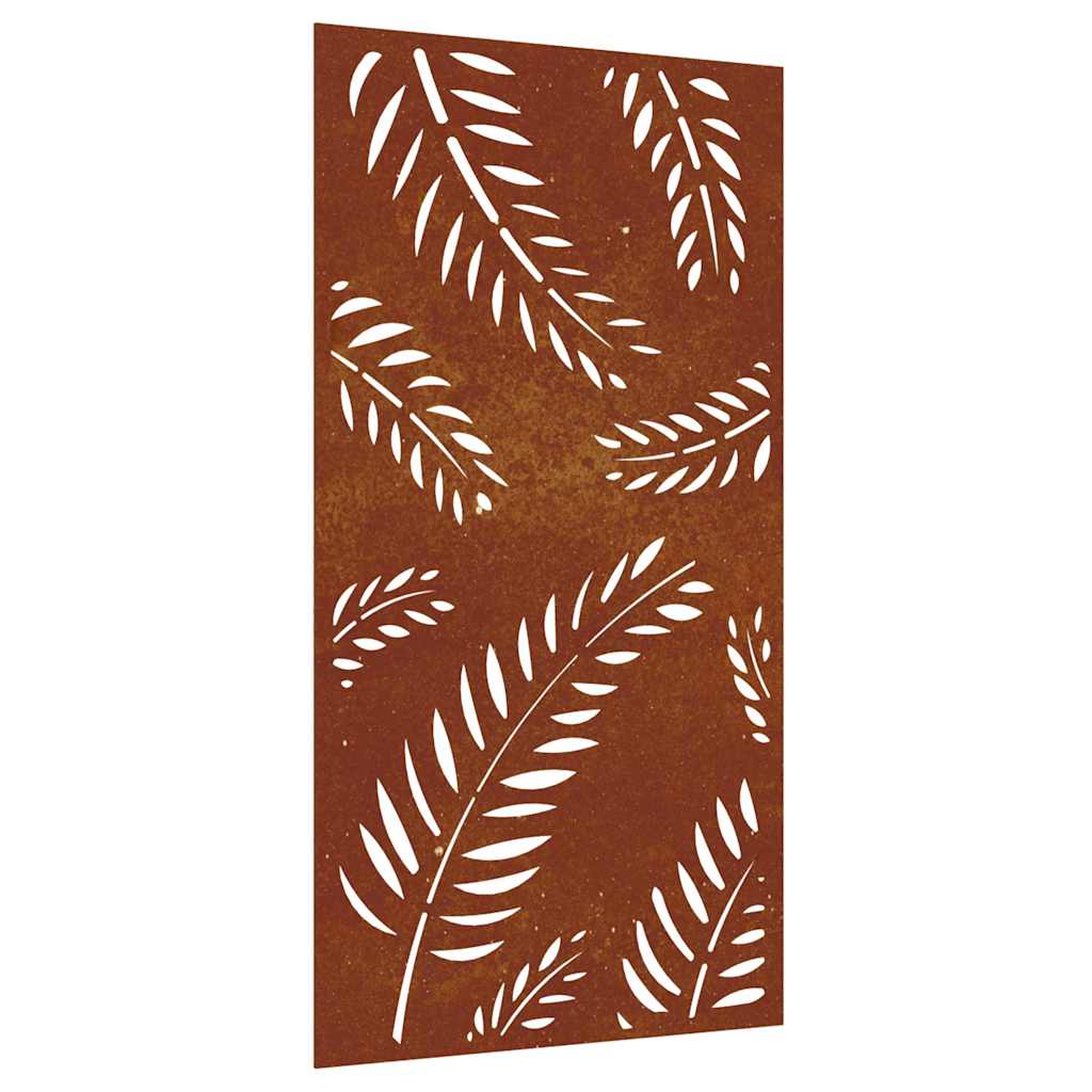 Vidaxxl Wanddekoration Gartenblattdesign 105x55 cm Cortenstahl