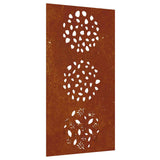 Vidaxxl Wanddekoration Gartenblattdesign 105x55 cm Cortenstahl