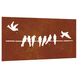Vidaxl wanddecoratie tuin vogelontwerp 105x55 cm cortenstaal