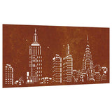 Vidaxxl Wanddekoration Garten Skyline Design 105x55 cm Cortenstahl