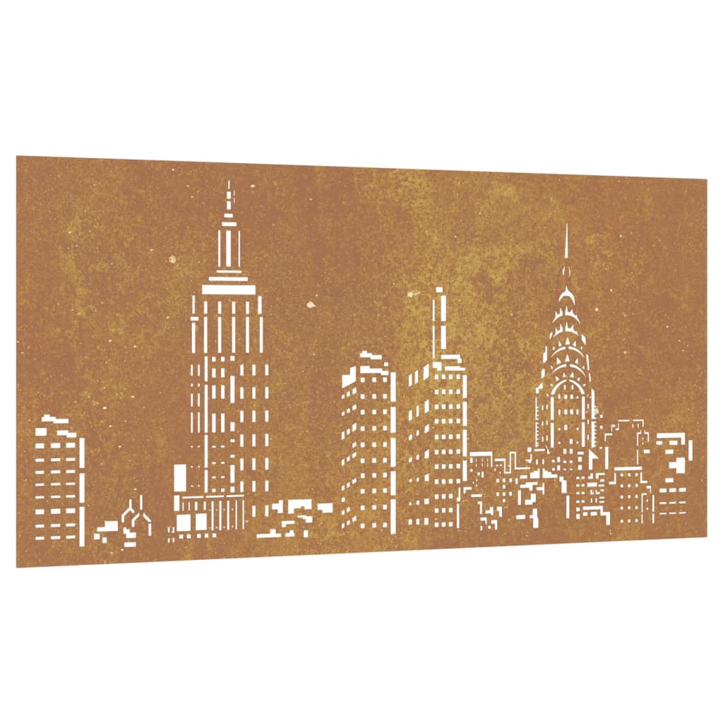 Vidaxl Decoración de la pared Garden Skyline Design 105x55 cm Cortenstaal