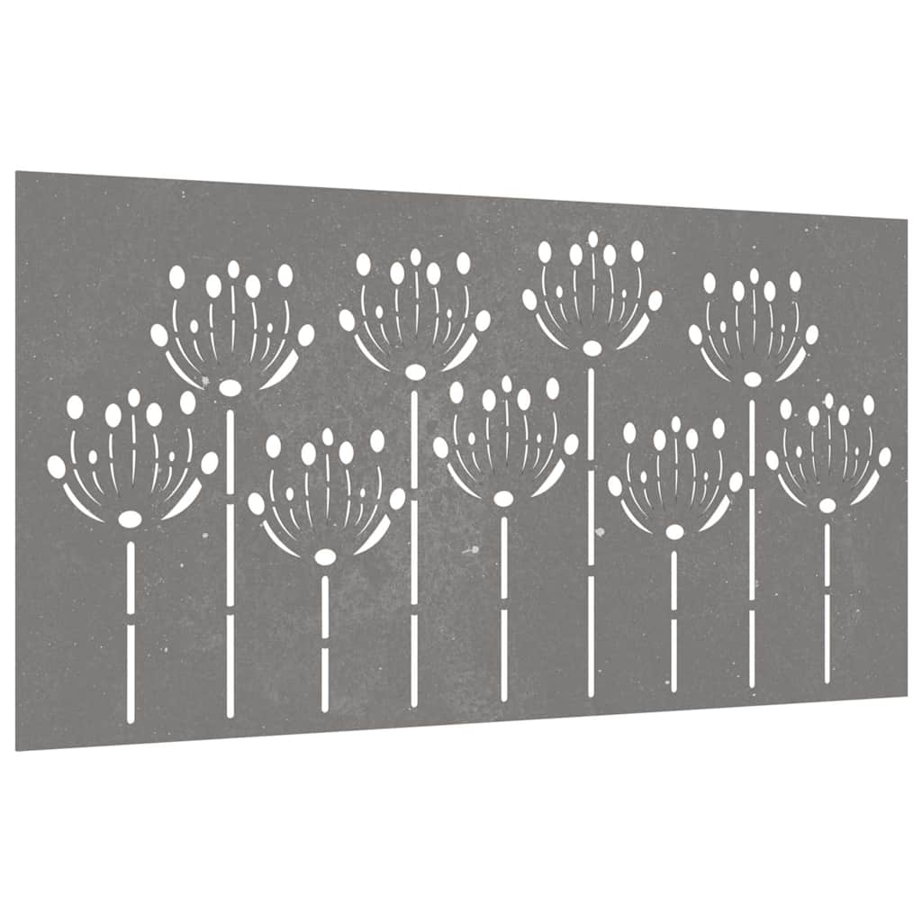 VidaXL Wanddekoration Gartenblumendesign 105x55 cm Cortenstahl