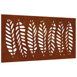 Vidaxxl Wanddekoration Gartenblattdesign 105x55 cm Cortenstahl