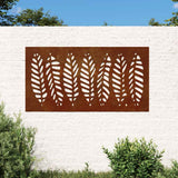 Vidaxxl Wanddekoration Gartenblattdesign 105x55 cm Cortenstahl