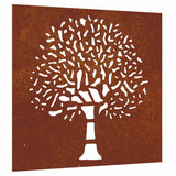 VidaXL Wanddekoration Gartenbaum Design 55x55 cm Cortenstahl