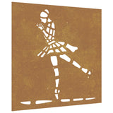 VidaXL Wanddekoration Garten Balletttänzerin Design 55x55 cm Cortenstahl