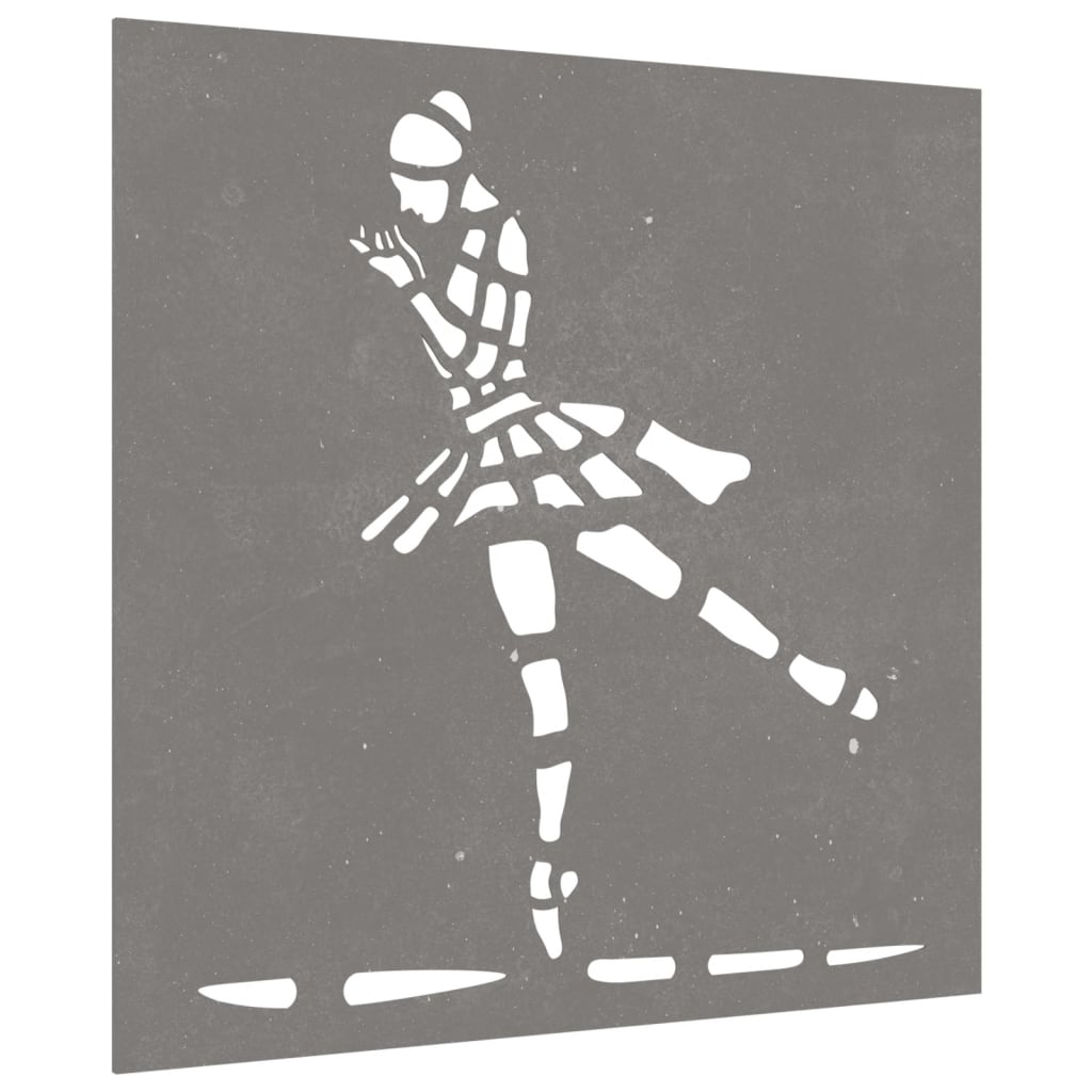 VidaXL Wanddekoration Garten Balletttänzerin Design 55x55 cm Cortenstahl