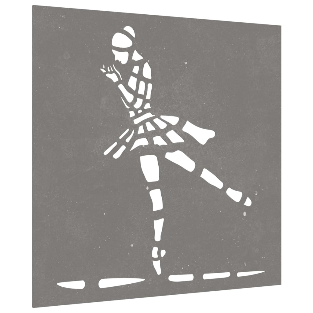 Vidaxl Wall Decoration Ballet Dancer Design 55x55 cm Corten Steel