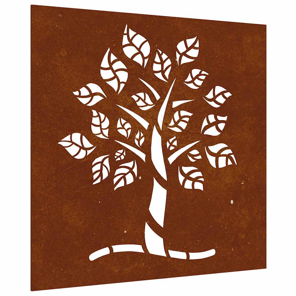 VidaXL Wanddekoration Gartenbaum Design 55x55 cm Cortenstahl