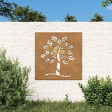 Vidaxl Wall Decoration Garden Tree Design 55x55 cm Cortenstaal