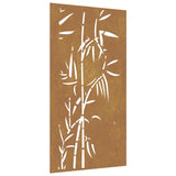 Vidaxl Decorazione murale Design di bambù da giardino 105x55 cm Cortenstaal