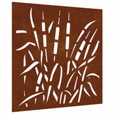 VidaXL Wanddekoration Gartengras Design 55x55 cm Cortenstahl