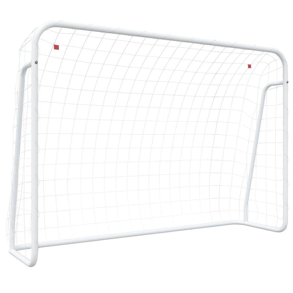 Vidaxl Fussballsam mat Net 214x7x152 cm Stol a Polyester wäiss