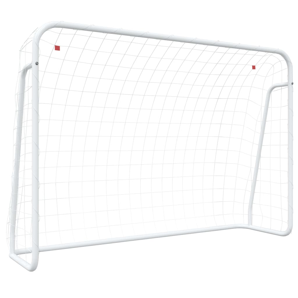 Vidaxx Fußballtor mit Netz 214x75x152 cm Stahl und Polyester weiß