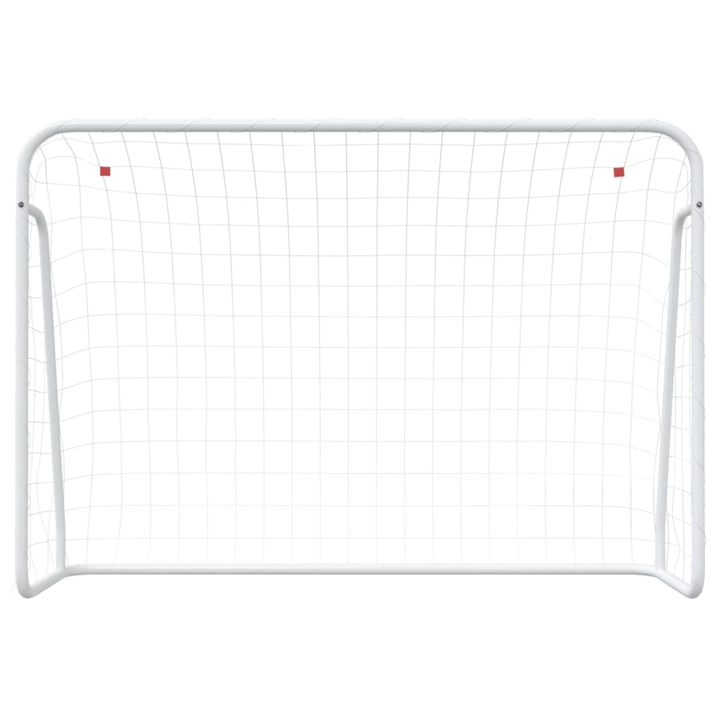 Gol w piłce nożnej Vidaxl z netto 214x75x152 cm stal i biały poliestrowy