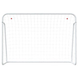 Vidaxl Fussballsam mat Net 214x7x152 cm Stol a Polyester wäiss