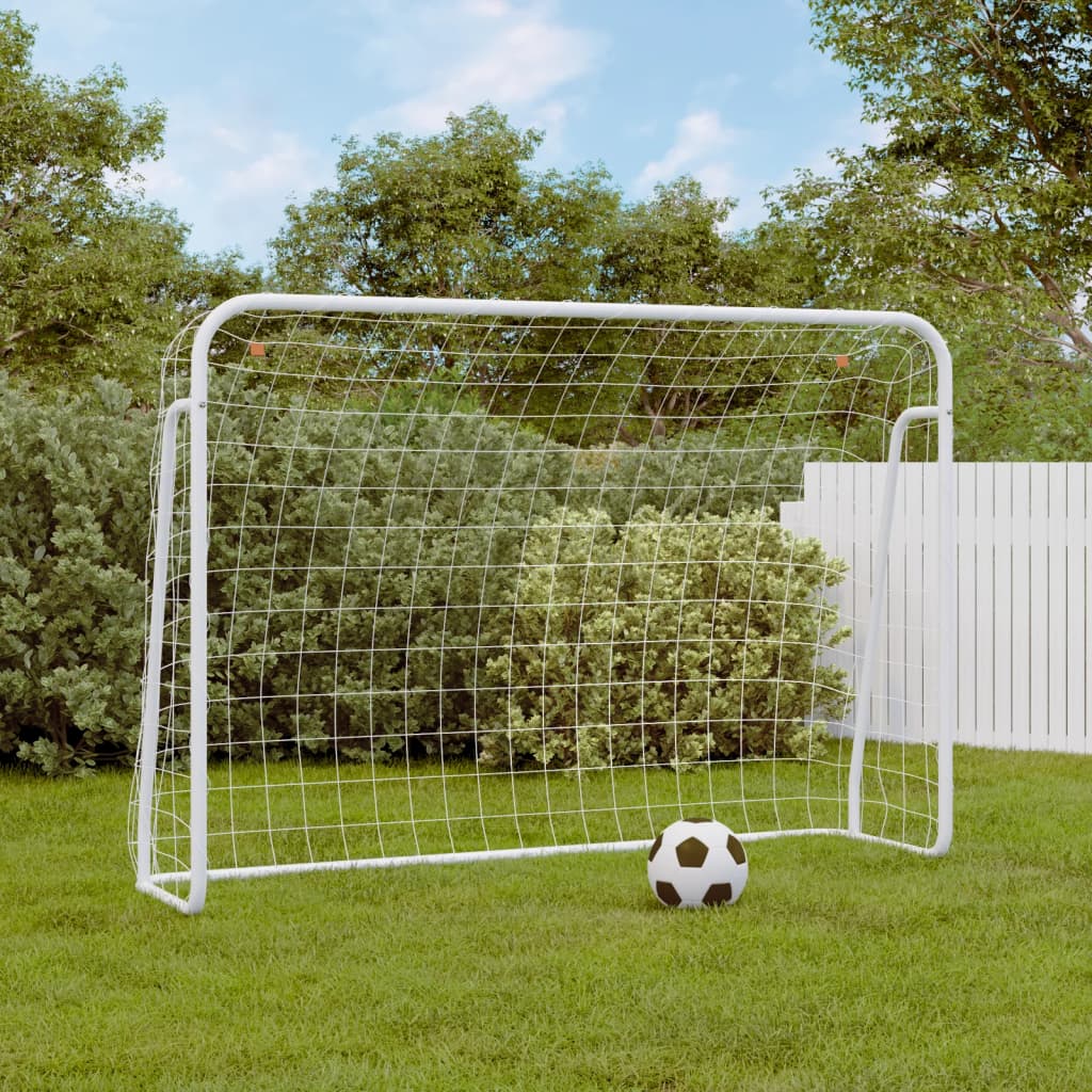 Vidaxx Fußballtor mit Netz 214x75x152 cm Stahl und Polyester weiß