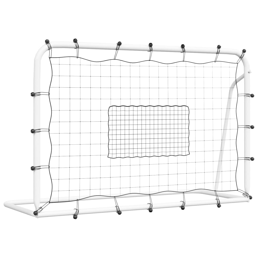 Vidaxl football rebounder 184x61x123 cm steel and pe white and black