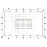 Vidaxl football rebounder 184x61x123 cm steel and pe white and black