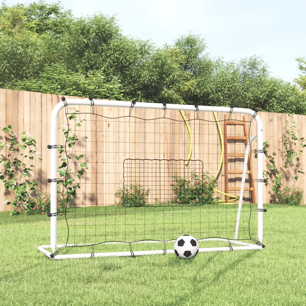 Vidaxl fotball rebounder 184x61x123 cm stål og PE hvitt og svart