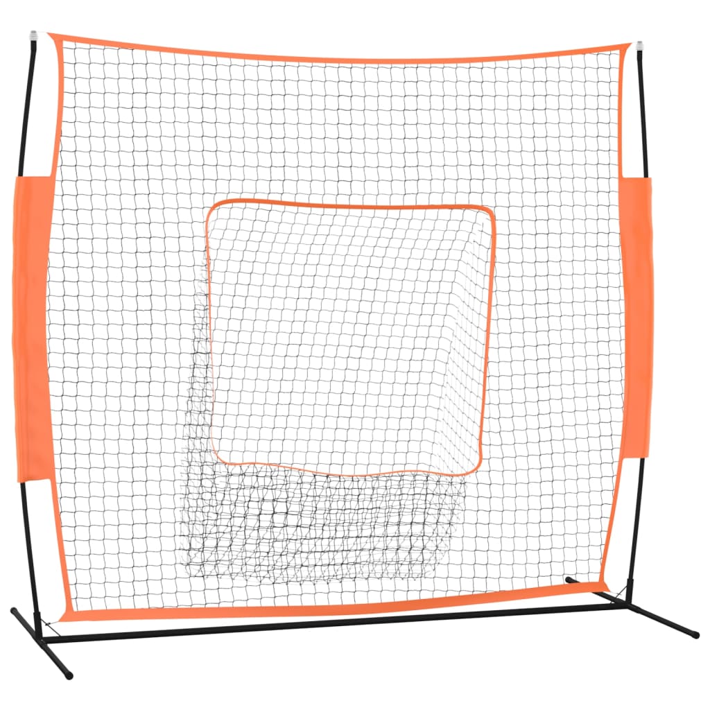 Vidaxl Baseball Net Portable 219x107x212 cm Steel Polyester Red Black