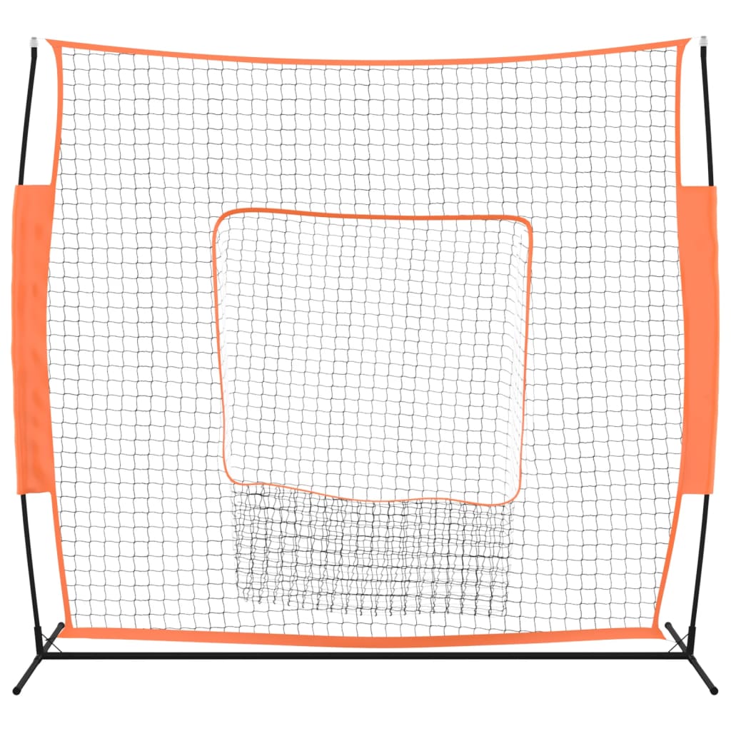 Vidaxl Baseball Net Portable 219x107x212 cm Steel Polyester Red Black